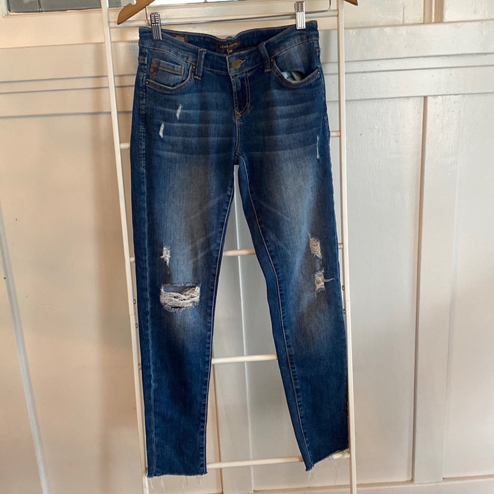Dear John dark wash ripped jeans